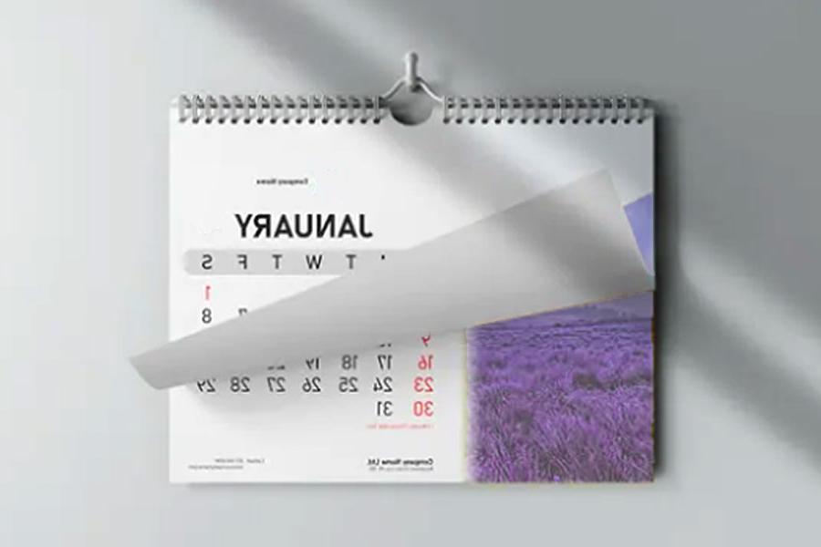 Calendar on wall