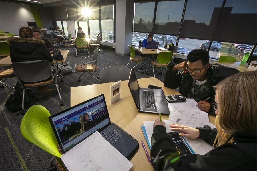 Students work in the Chrisman Success Center.