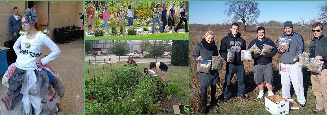 Series of Photos depicting a campus wide event for the environment