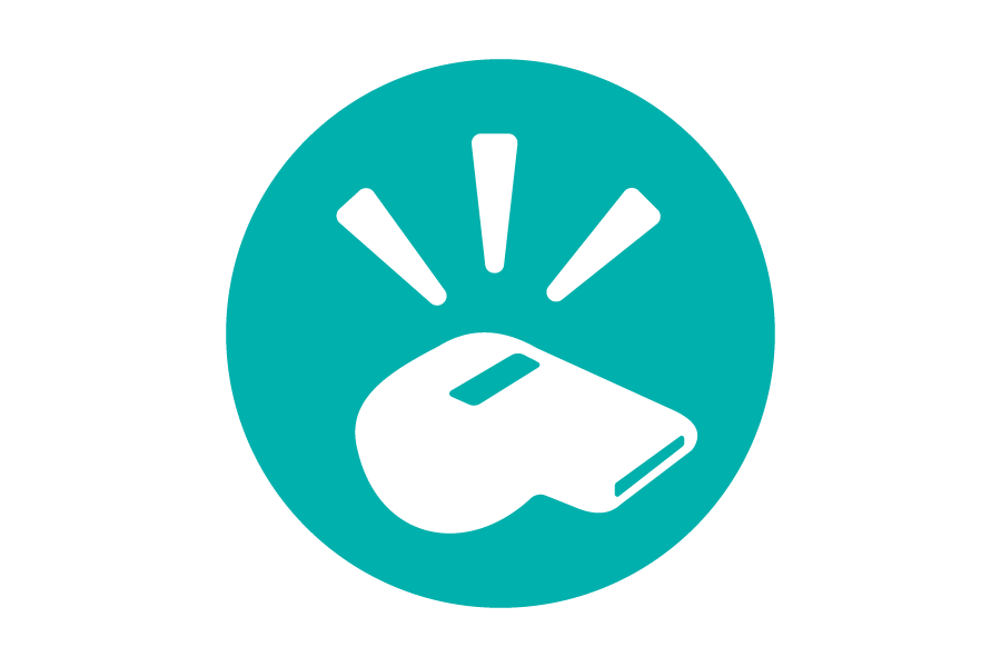 Whistle icon with teal background