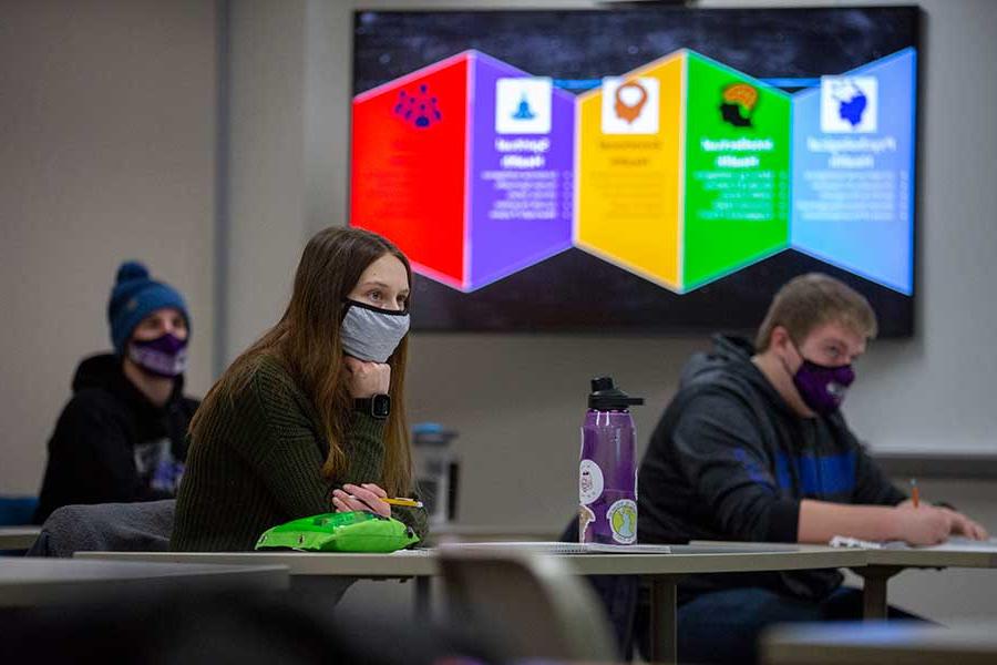 Students sitting in class.