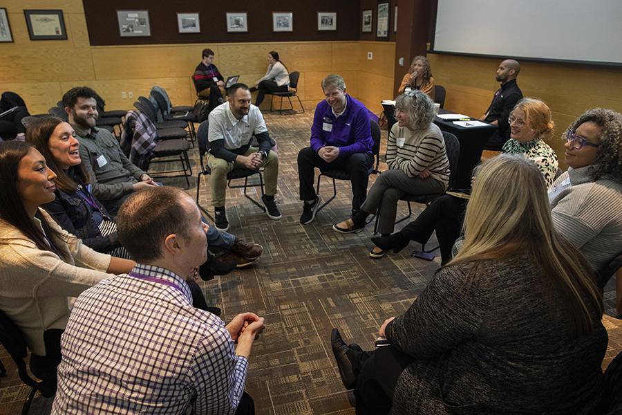 A group discussion at a workshop