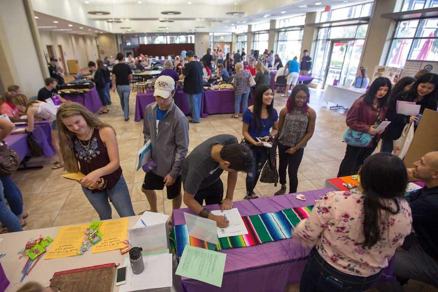 Students in the common area.